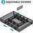 Expandable Black Mesh Desk Drawer Organizer With 10 Compartments