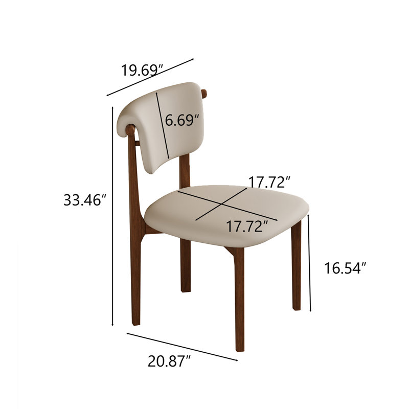 Solid Wood Frame Upholstered Dining Chairs (Set Of 6), 6