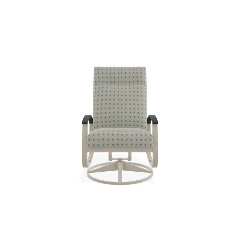 Belle Isle Outdoor Rocker Chair, Spectrum Peacock Sunbrella® Plainweave, Classic Graphite P30, Textured Snow
