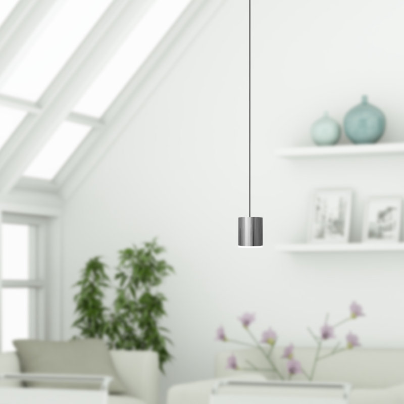 Luminaire suspendu tambour simple à 1 lumière Andromedae, Argent
