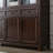 American-Style Vintage Mahogany Bookcase With Glass Doors And Three Shelves