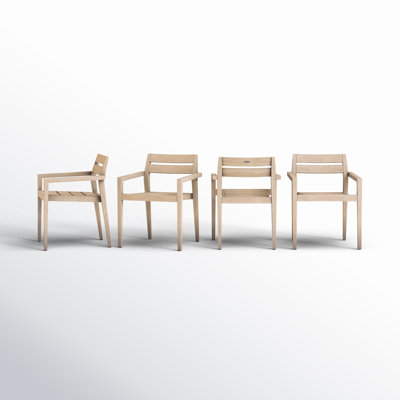 Kinsler Eucalyptus Outdoor Stackable Dining Armchair