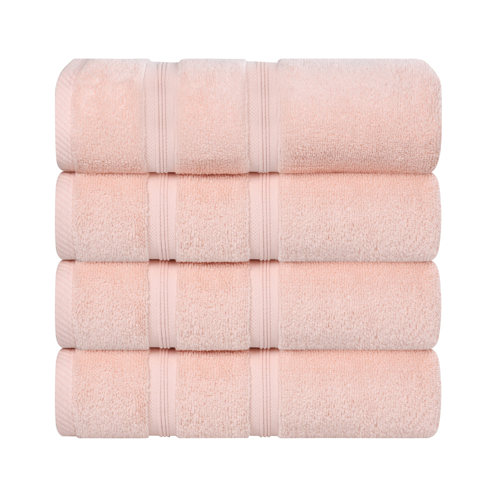 4-Piece Zero-Twist Cotton Towel Set, Peach