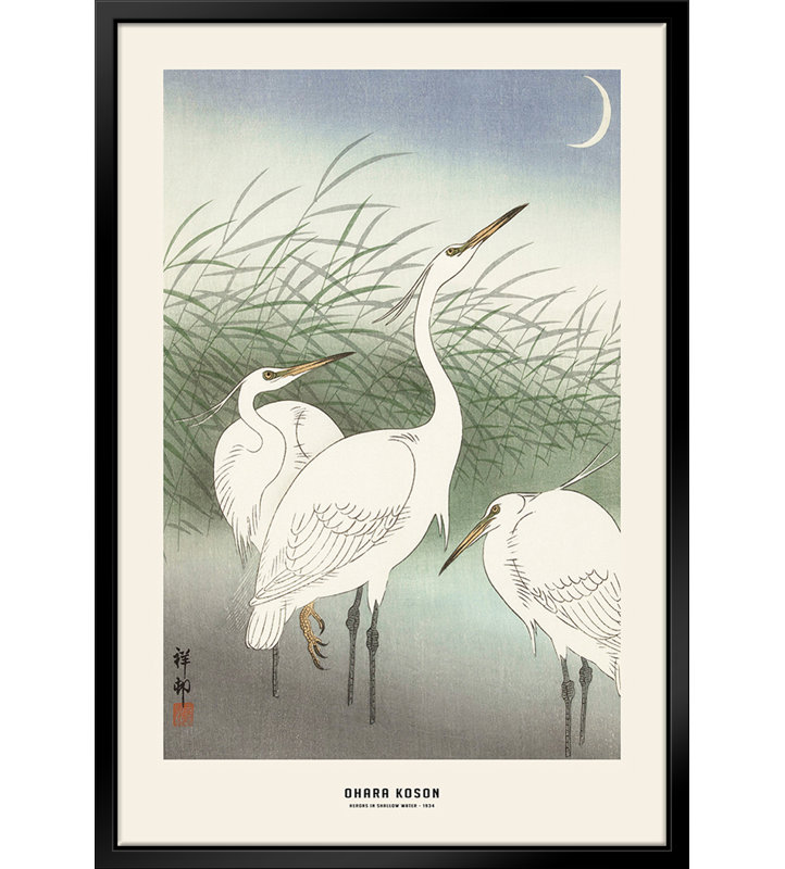 Ohara Koson - Herons In Shallow Water par Stanley Print House - sur, L 11 po x H 14 po