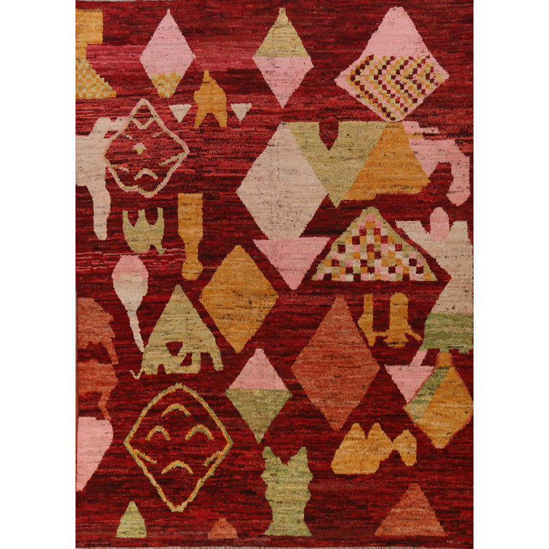 Tapis oriental géométrique marocain 9 x 12