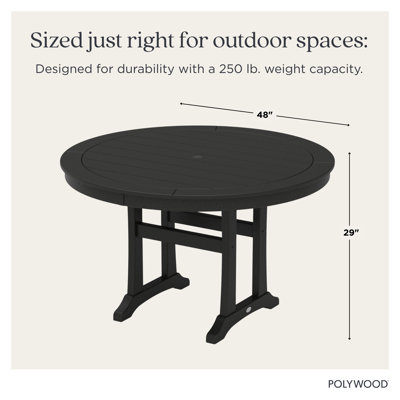 Nautical Trestle 48" Round Dining Table