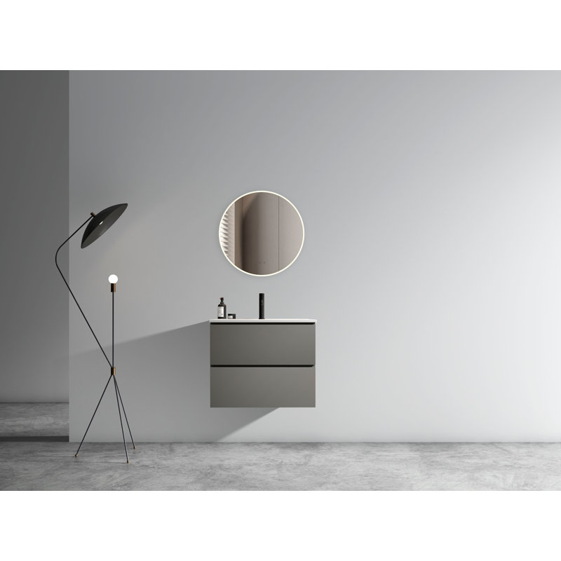 24'' Single Bathroom Vanity with Top, Gray