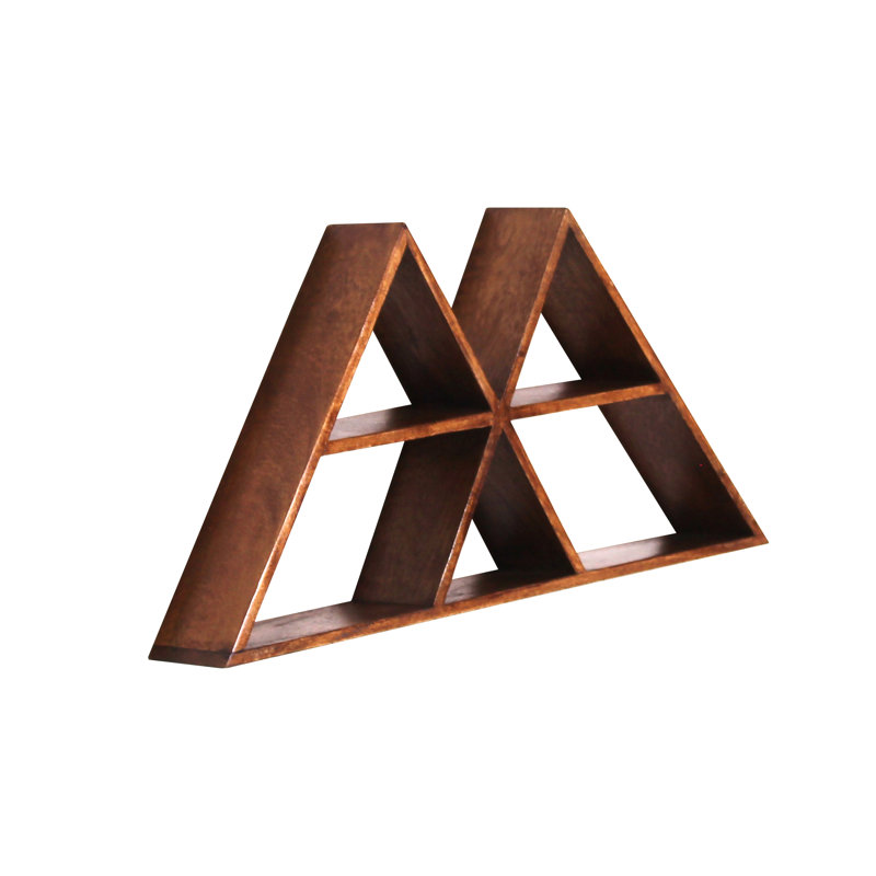 Artyom 2 Piece Triangle Mango Solid Wood Accent Shelf