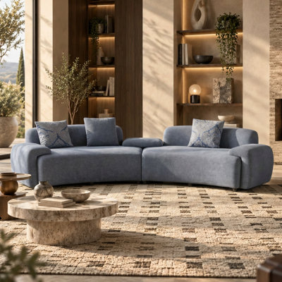 Canapé d'angle modulaire incurvé moderne de 122 pouces