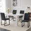 Ensemble de 4 chaises d'appoint en similicuir noir avec cadre en fer pour la salle à manger ou le bureau-131074732