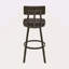 Tabouret de comptoir pivotant en métal brun avec similicuir brun