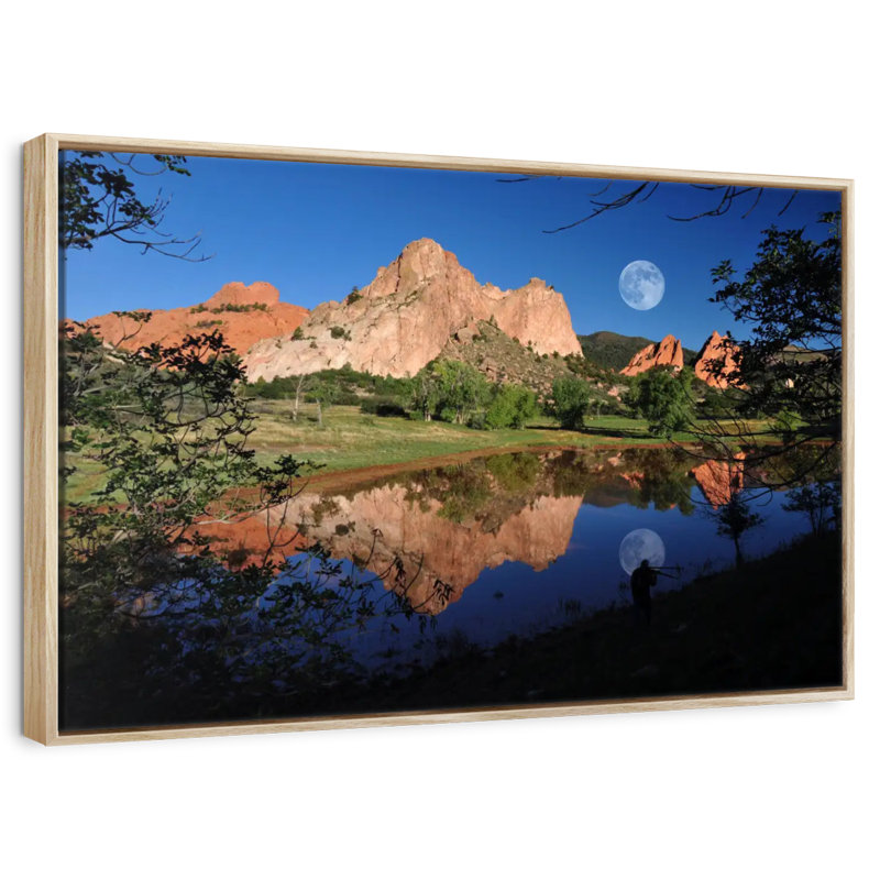 Jardin du lac des Dieux, Cadre flottant en bois naturel, 13 po x 9 po