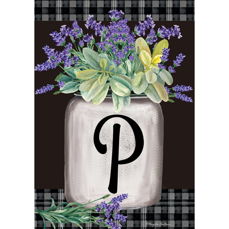 Drapeau de jardin ferme monogramme lettre P