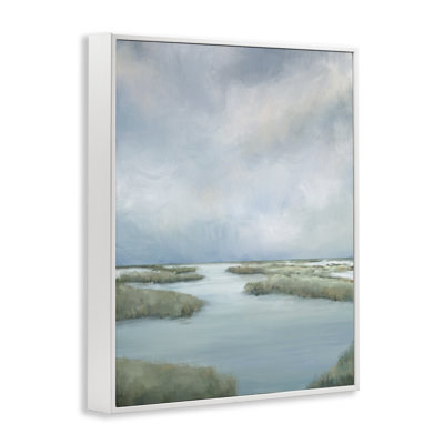 «Hazy Marsh Land View», estampe numérique, design par Leah Noel Art