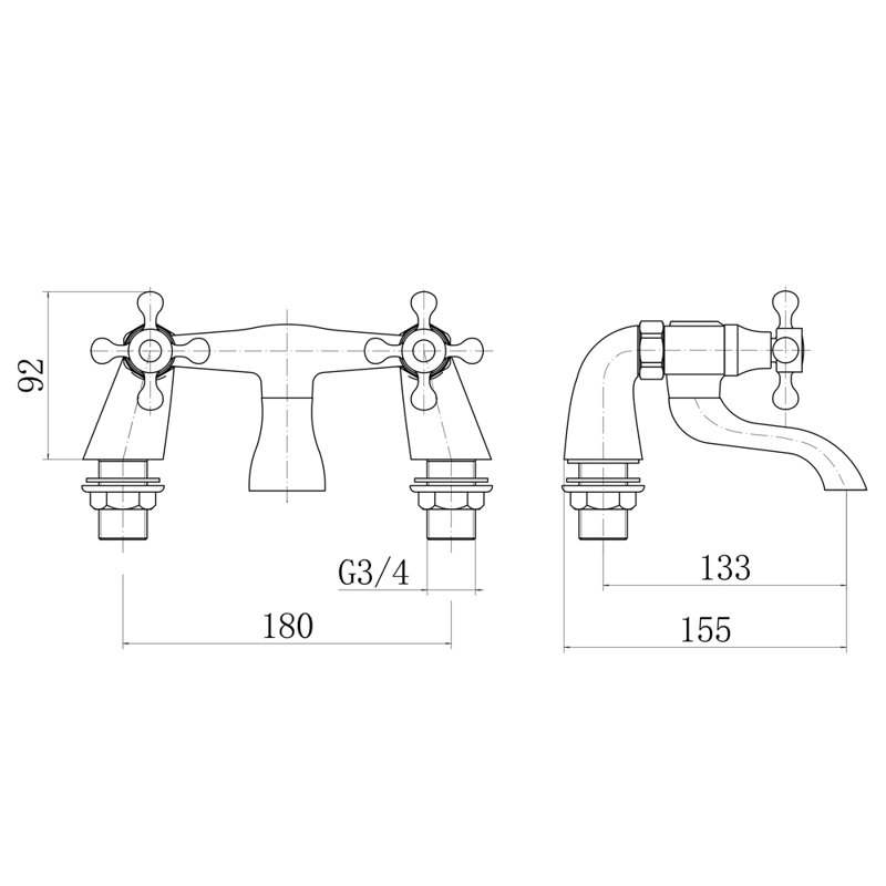 Kutz Deck Roman Tub Faucet Bath Filler