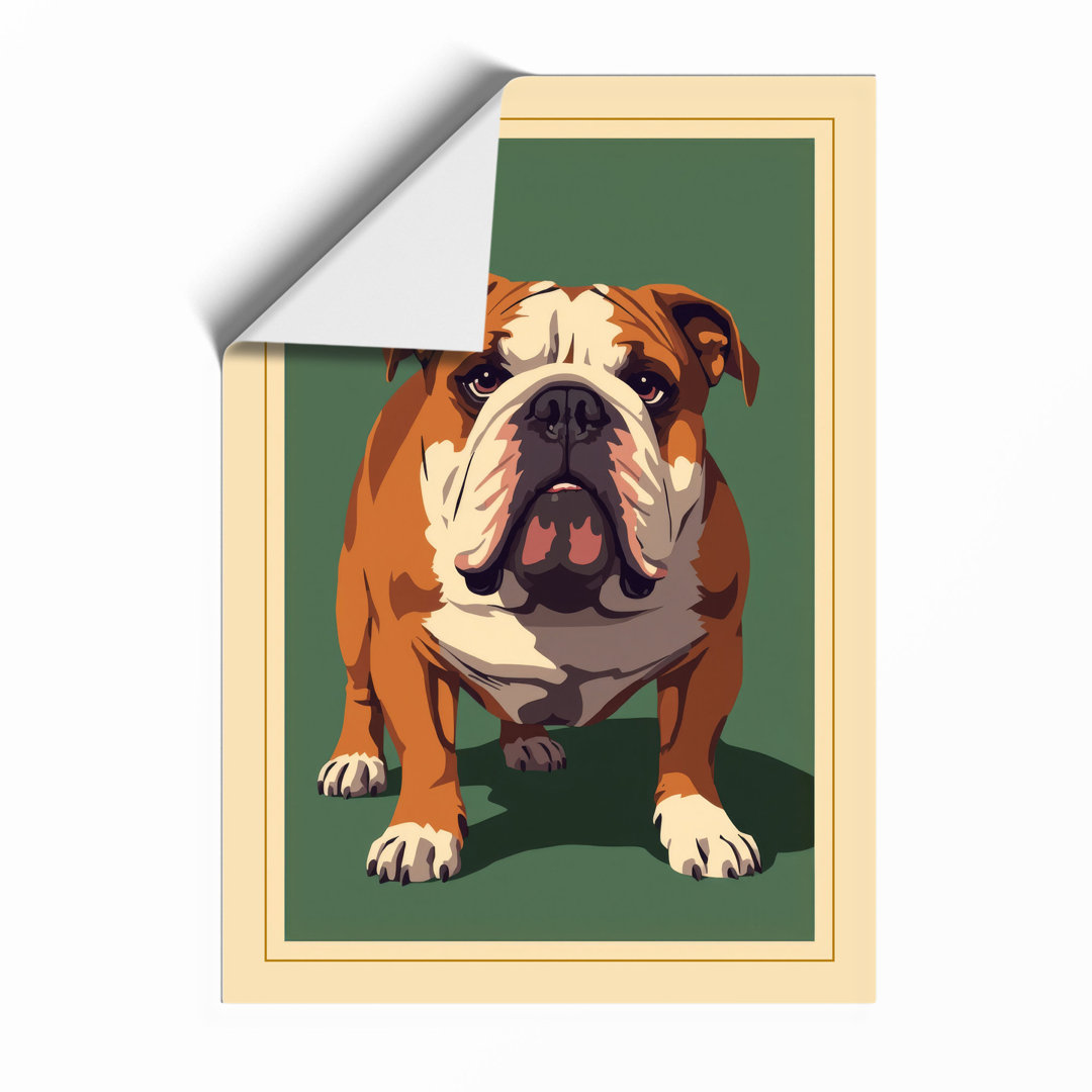 English Bulldog Portrait Vintage - Framed Print