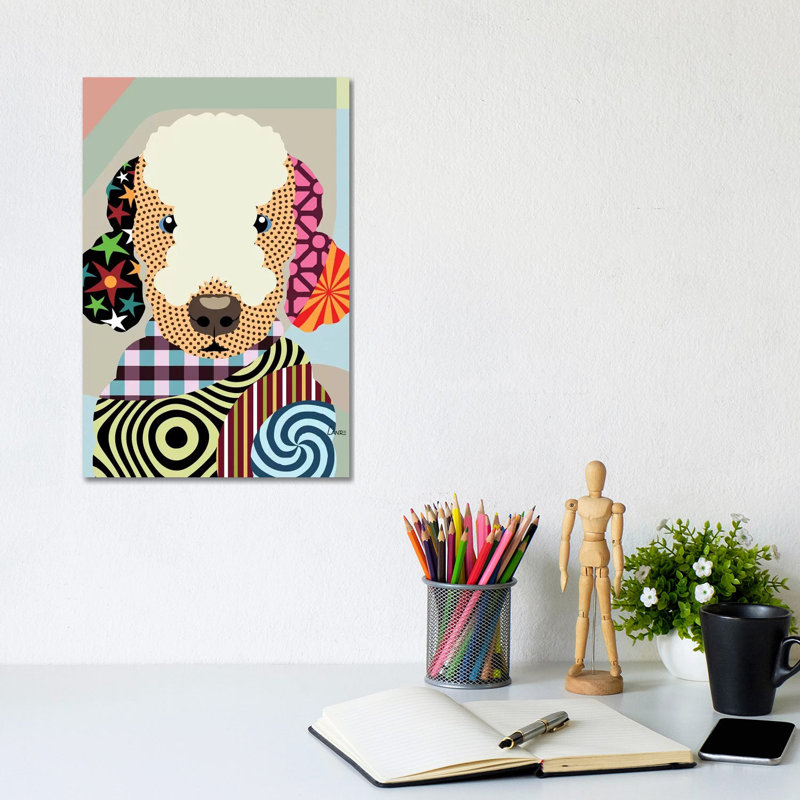 Bedlington Terrier by Lanre Studio - Wrapped Canvas Print, 20.32 cm H x 30.48 cm W