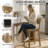 Cledia 21" Wide Rustic Farmhouse Style Solid Wood Ratten Seat Counter Stool