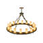 Lustre en forme de roue de chariot 16 lumières de style bougie Jacky