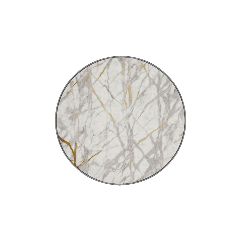 Machine Washable Gray Area Rug, Round 5'