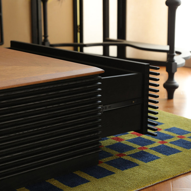Table basse moderne et simple avec rangement en bois massif