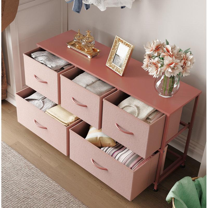 39.1'' W 5-Drawer Dresser For Bedroom, Storage Unit With Sturdy Steel Frame, TV Stand With Wooden, Chest of Drawers for Closet, Living Room