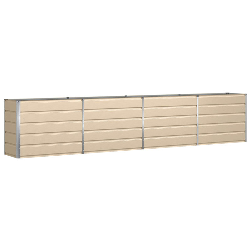  Planter Galvanised Steel, 77cm H x 385cm W x 50cm D, Ivory