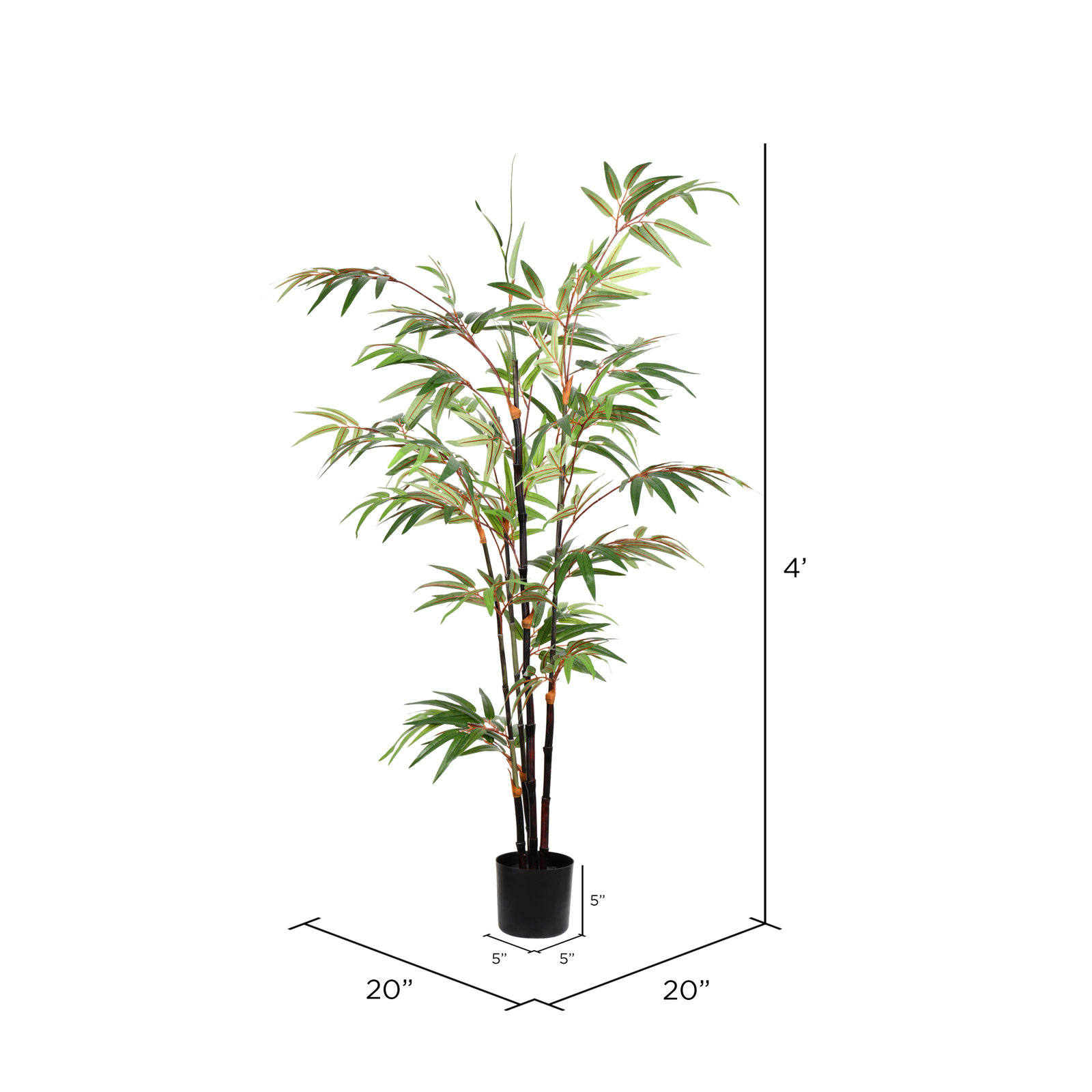 96" Tree in Pot, 48" H x 20" W x 20" D