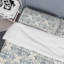 Damas bleu - ensemble de housse de couette abstrait - microfibre de polyester