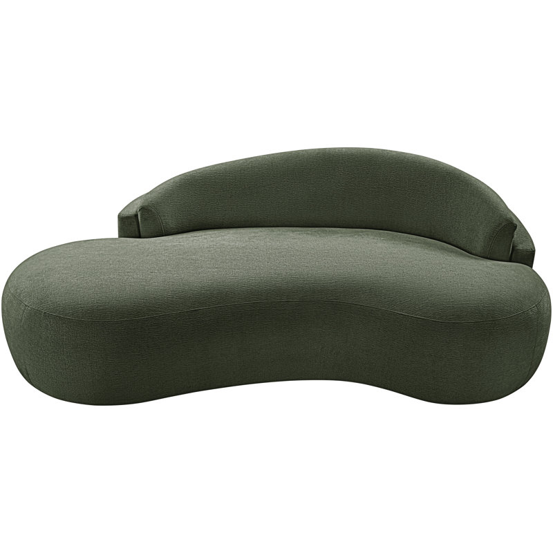 Caspian 79" Chenille Fabric Upholstered Loveseat, Green Chenille Fabric