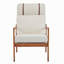 Fauteuil d'appoint Mid-Century moderne, structure en bois massif avec dossier haut, coussins rembourrés beiges, méridienne ergonomique pour salon / chambre à coucher / coin lecture-1556044417