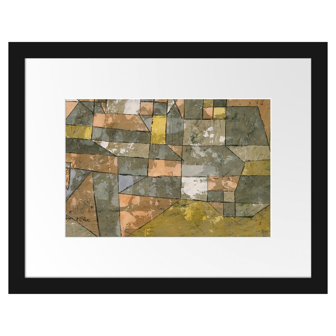 Paul Klee - Norddeutsche Stadt - Im Bilderrahmen Mit Galerie-Passepartout