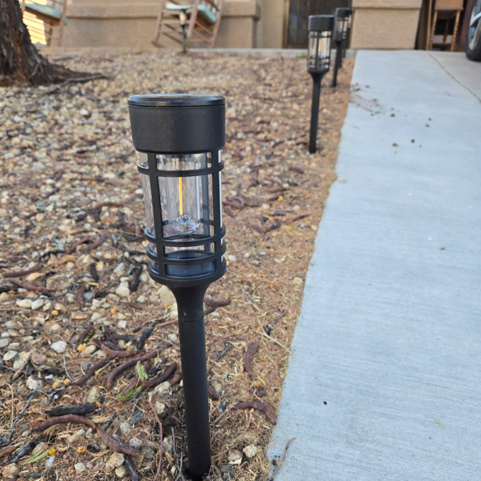 Solar Lights Outdoor Waterproof Ip65, Bright Solar Garden Lights Outdoor, Auto On/off Outdoor Solar Lights For Yard Walkway Driveway Landscape Garden Decor (Set of 6) - Matte Black