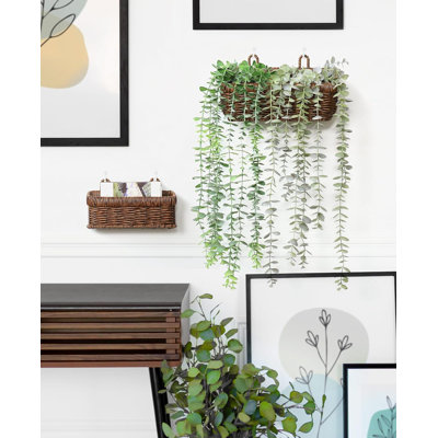 Ensemble de 2 paniers de rangement suspendus tissés à la main Boho Style