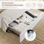 Cadre de lit plateforme rembourré, grands tiroirs de rangement au pied du lit, tablette ouverte en tête de lit, éclairage DEL, chargement USB-C, sommier non requis, options chenille ou velours hollandais-140860451-140860454