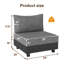 Ensemble modulaire de patio extérieur 3 pièces, ensemble de mobilier de patio entièrement en aluminium avec coussins en oléfine résistants à l'eau de 6 po d'épaisseur, ensembles de conversation de patio résistant aux intempéries pour la cour, la terrasse et le jardin-1858066984