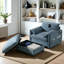 Fauteuil d'appoint rembourré avec repose-pieds avec rangement-343178774