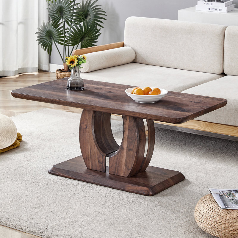 Table basse Minimalist Wood Texture, Transparent