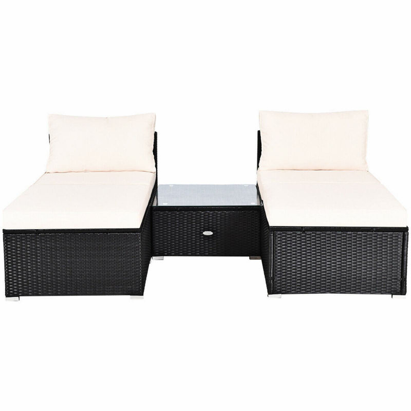 Lemington 4 - Person Patio Conversation Set with Cushions, White