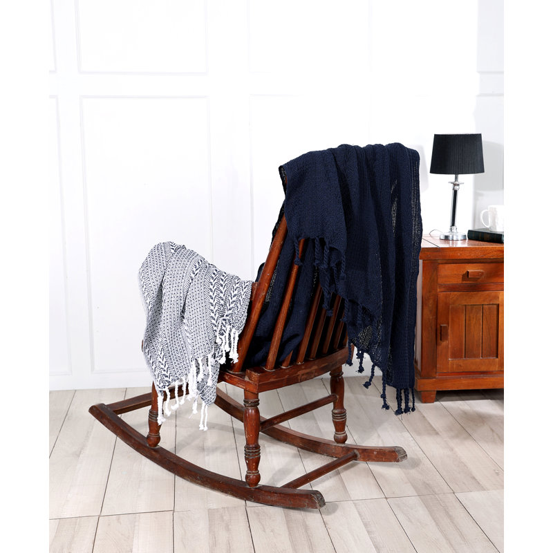 Jeté luxueux 100% coton, Marine