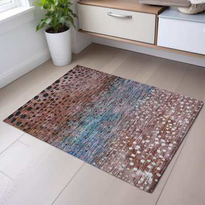 Premium Machine Washable Christina AMF1074 Circles Rug