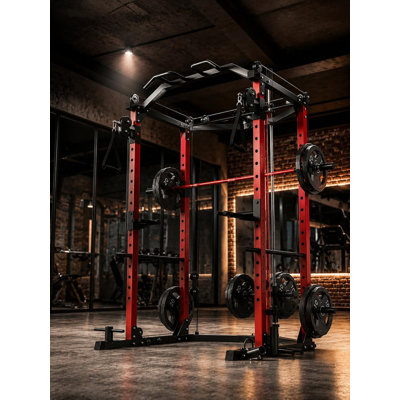 2000lbs Capacity Power Cage with Cable Crossover – All-in-One Home Gym Station for Squat, Bench, Pulldown & Dips