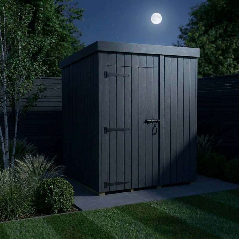 Total Sheds 5ft x 5ft Composite Pent Garden Shed - Single Door - No Windows - EPDM Rubber Roof - UK Manufactured