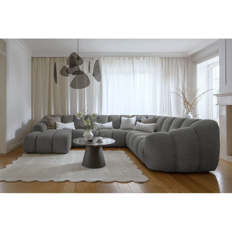 Shell 8 Seater Corner Sofa , Right Hand Facing, Dark Grey
