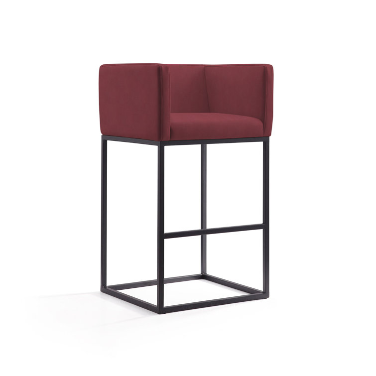 Upholstered Counter Stool with Metal Frame