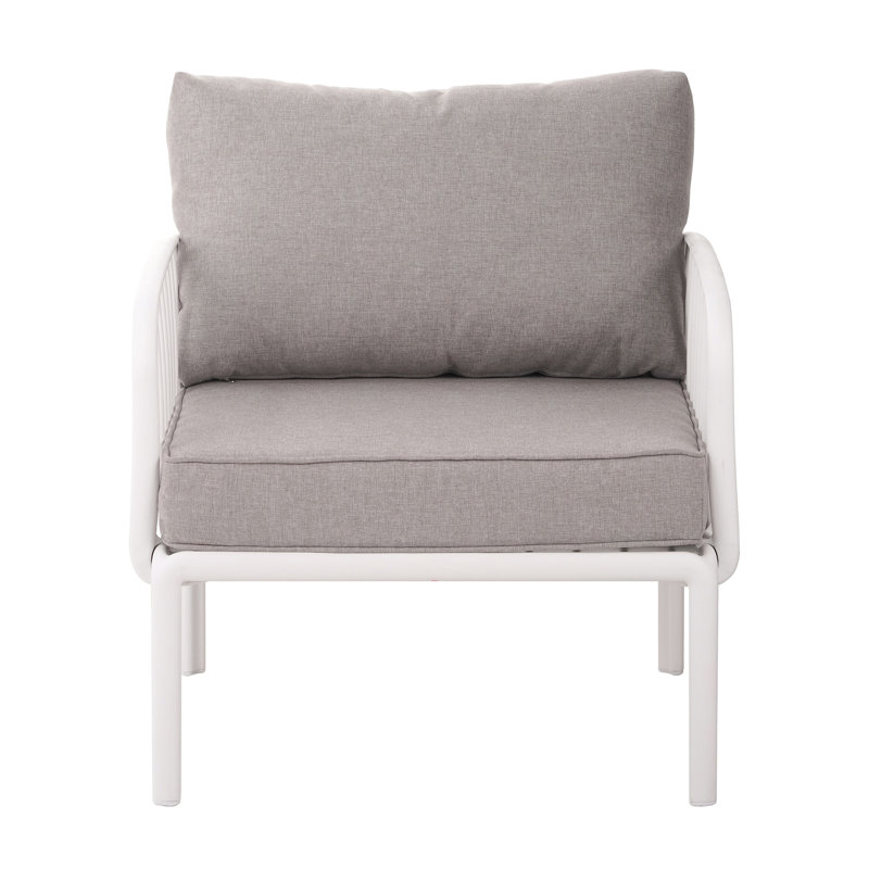 Fauteuil club d'extérieur (sans la table), Blanc / gris clair