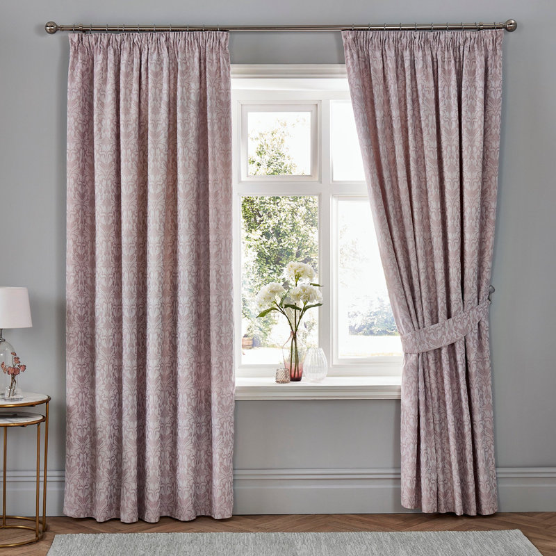 Cotton Blend Semi Sheer Curtain Pair, Lavender