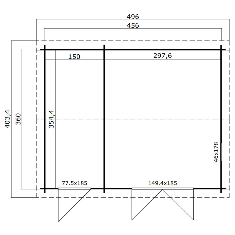 Lasita Carroz 2 - 15 x 12 Ft. 2-Room Summerhouse With Single Glazing (28mm)