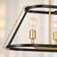 Lustre linéaire noir mat et doré 6 lumières 50,4 "- Design moderne Mid-Century