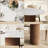 71" Modern Luxury Faux Marble 4-6 People Oval Dining Table, Double Roman Column Brown Legs Modern Minimalist Kitchen Table for Living Room Dining Room-1426105775-1411522041-1429598656